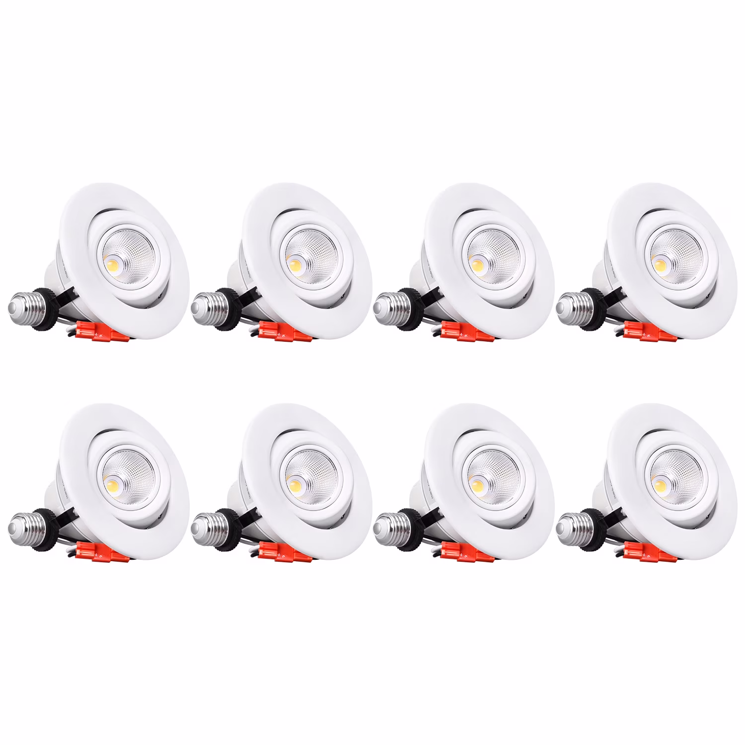 8 Pack 4" LED Gimbal Recessed Light Dimmable, 9W Adjustable Eyeball Downlight, CRI90, Directional Eyeball Can Light, ETL Listed, 2700K Soft White