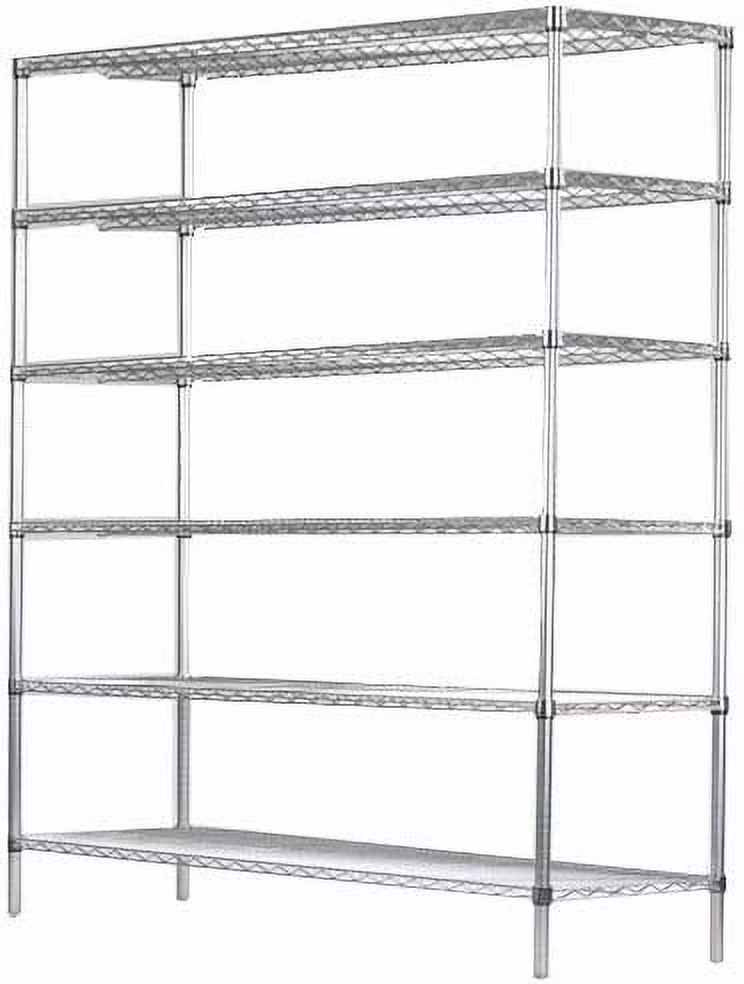 12" Deep x 42" Wide x 74" High 6 Tier Chrome Starter Shelving Unit